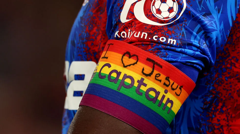 English soccer star warned by officials for writing 'I love Jesus' over Pride armband