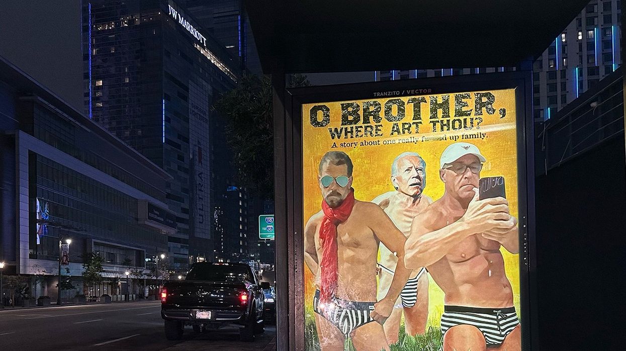 Sabo strikes: Exclusive pics of art targeting LA Biden bash