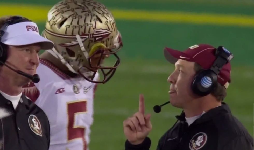 Florida State Head Coach Caught on Video Apparently Threatening to Bench His Star Player During Rose Bowl