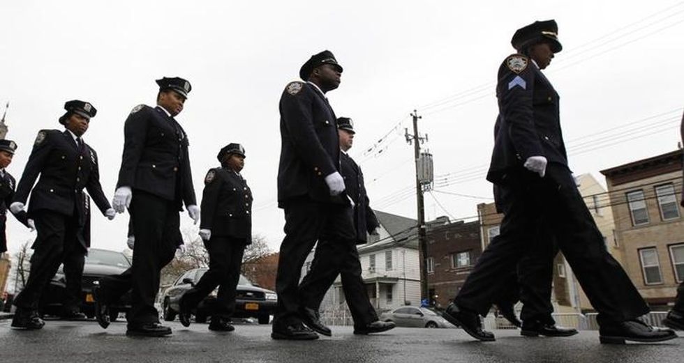 Police Arrive From Across the Nation for Wenjian Liu's New York Funeral