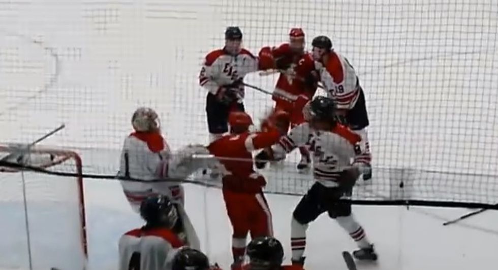 Watch All Hell Break Loose at a High School Hockey Game