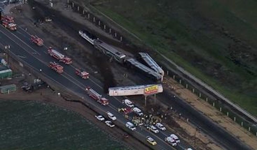 28 People Taken to the Hospital After Commuter Train Collides With Truck North of Los Angeles