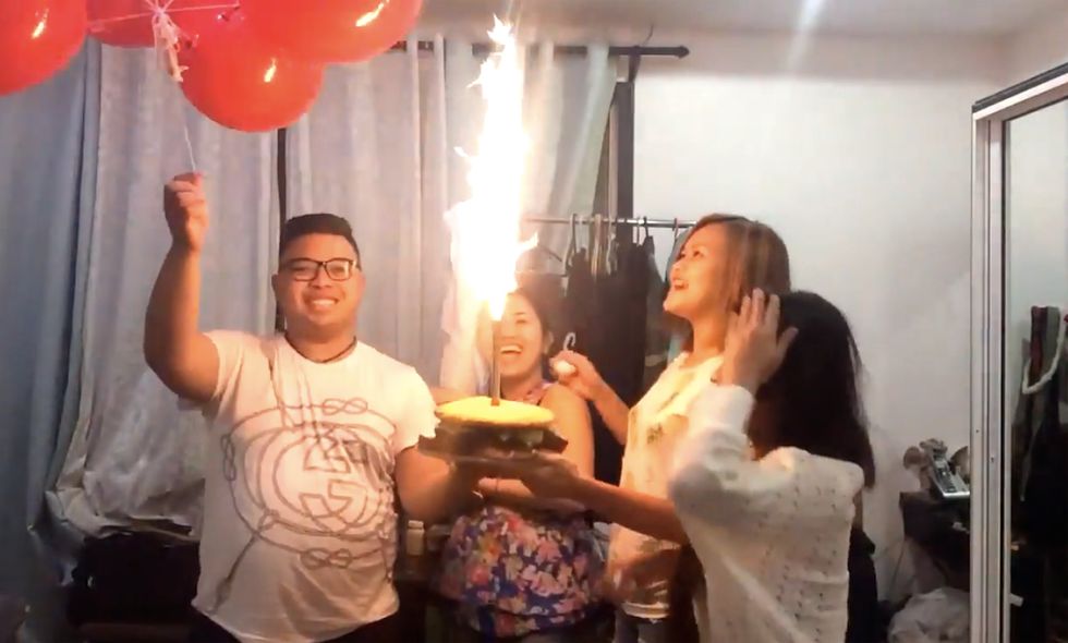 Once You Start Watching This Video It Quickly Becomes Evident How the Birthday Party Ends in a Giant Fireball