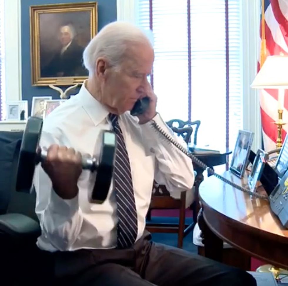 A million arm curls': Watch Joe Biden respond to Michelle Obama's #GimmeFive challenge