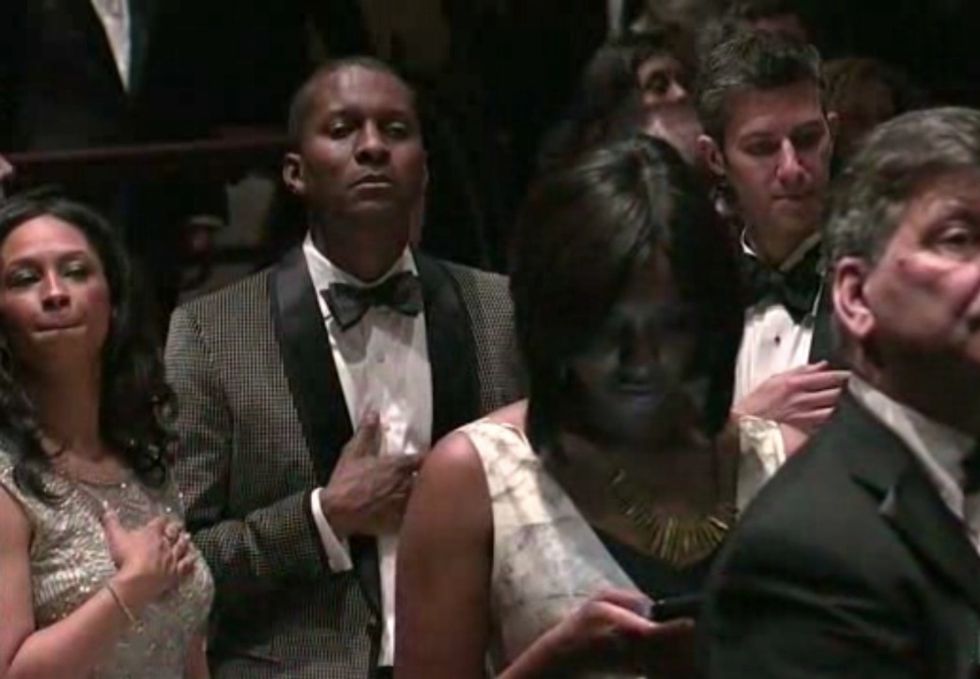 Ugly Sign of the Times': Attendee at WH Correspondents' Dinner Caught on Camera Apparently Texting During National Anthem