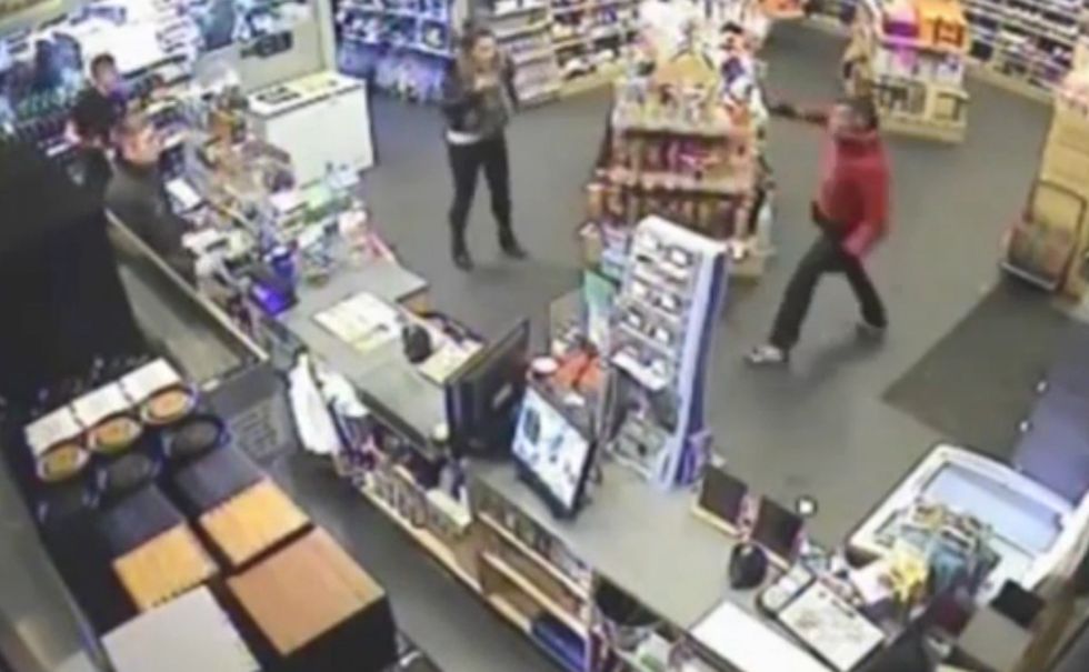 Clumsy Knife-Wielding Robber Caught on Security Cameras Losing More Than Just His Balance