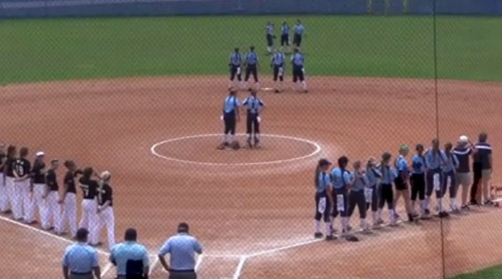 When the PA Announcer Said the National Anthem Wouldn't Be Played, This Texas Softball Crowd Refused to Let That Happen