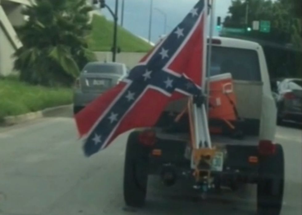 He Tells Two Men That Confederate Flag Flying in Their Pickup Truck Is Racist. Things Go Downhill From There.