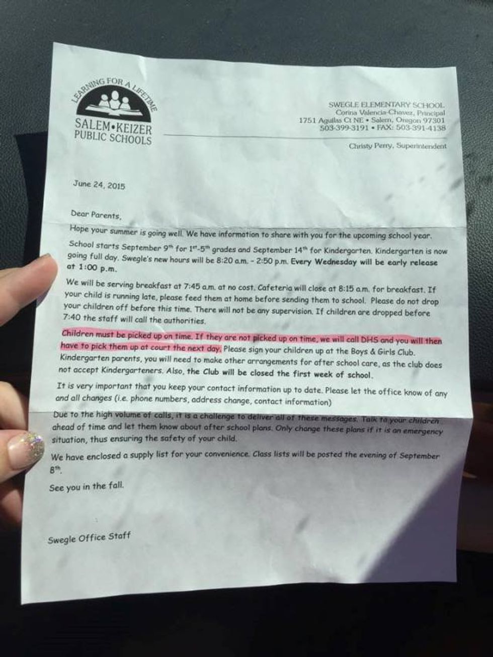 Oregon School’s Letter to Parents Was So Odd and Concerning That It Brought a Quick Apology