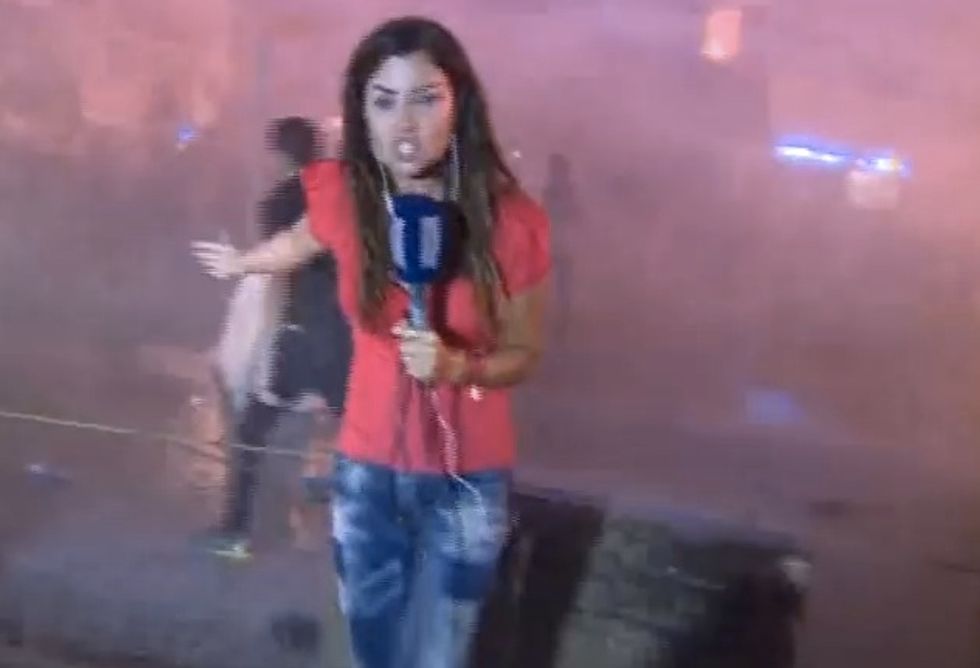 Young Female Journalist Caught in Crossfire During Live Coverage of Violent Anti-Gov't Protests in Lebanon (Updated)