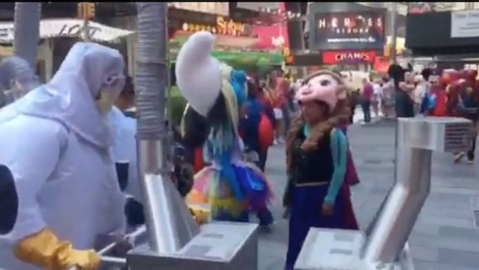 We thought we'd seen everything in Times Square. Then this guy appeared.