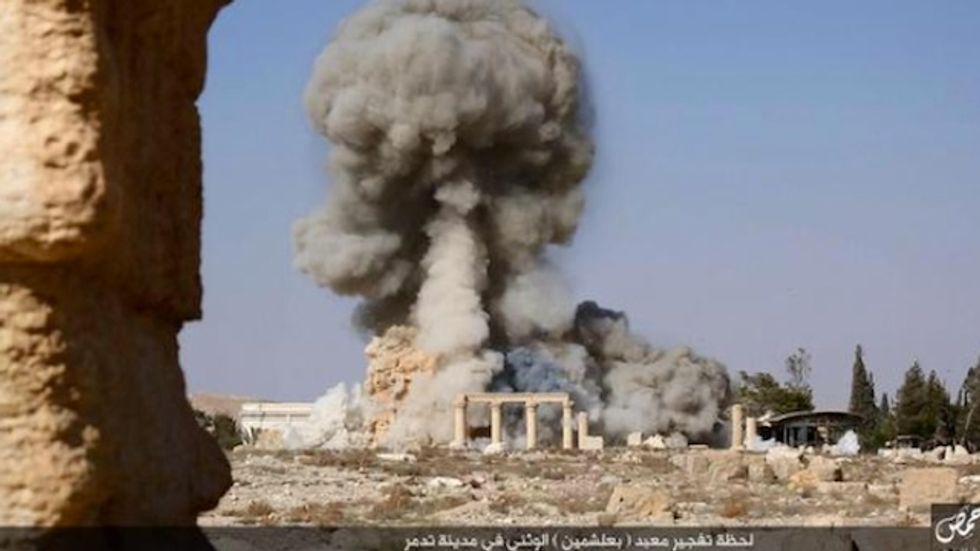 Islamic State Posts Photos Showing How It Blew Up Ancient Palmyra Temple