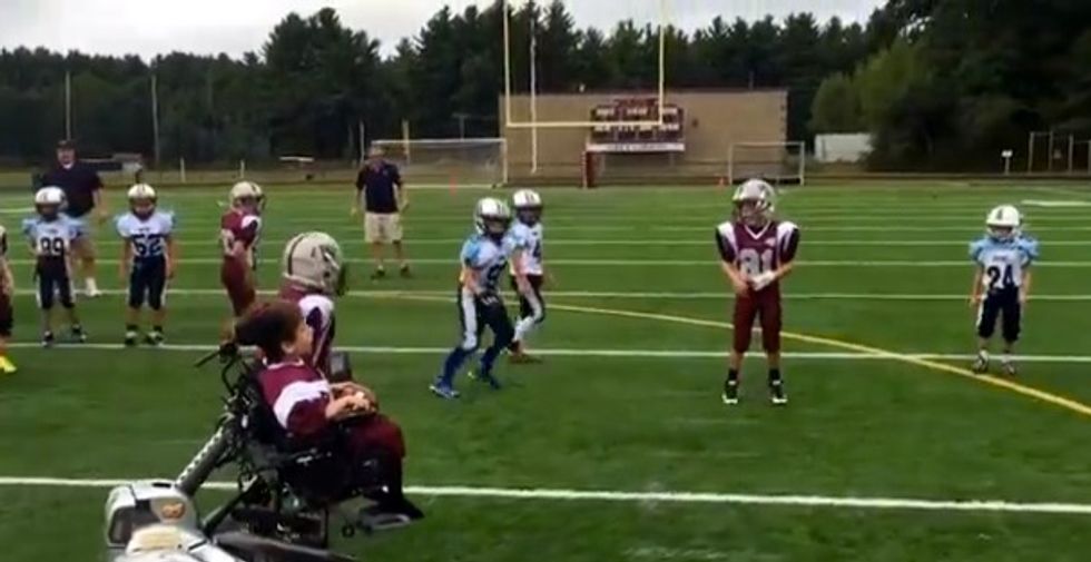 The First Touchdown of the Season for This Peewee Football Team Was Not Run Into the End Zone...It Was Wheeled — See the Moment