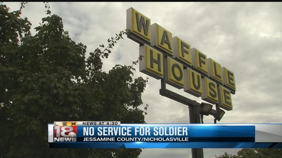 After Ordering Food, Uniformed Soldier Says He Was Waived Over by Waffle House Waitress. Moments Later, He Was Walking Out the Door.