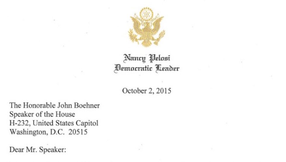 Read Letter Nancy Pelosi Sent John Boehner on 'Epidemic of Gun Violence