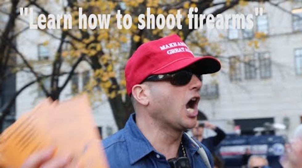 Watch What Happens When Gun-Loving Donald Trump Supporter Crashes Rowdy Anti-Trump Protest in NYC