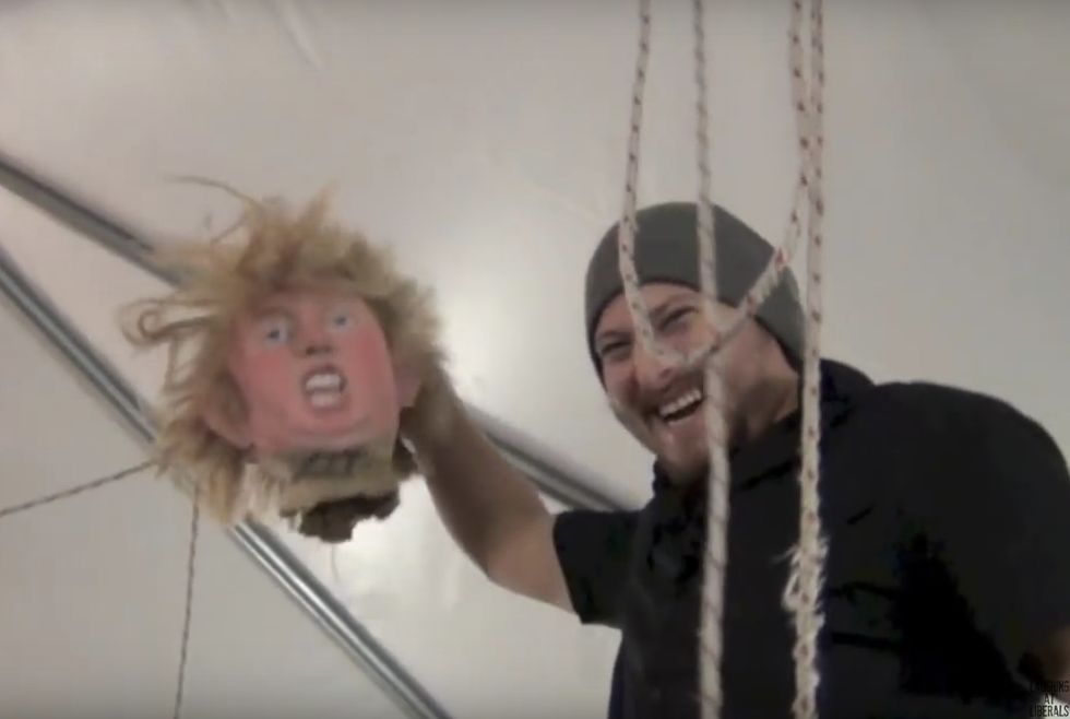 The Ironic Reason Kids, Adults Destroyed Donald Trump Pinata at Food Cart Opening