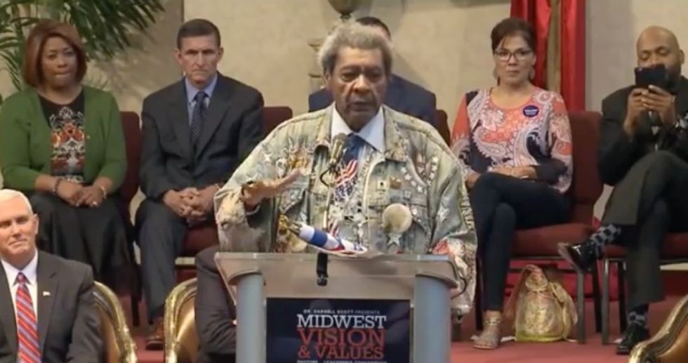 Don King uses racial slur while campaigning for Trump