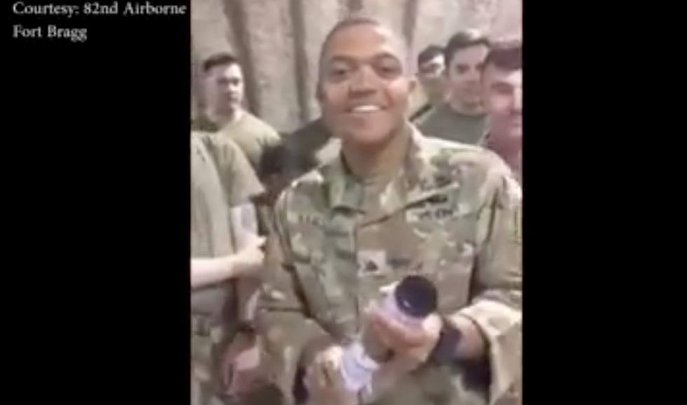 Soldiers in 82nd Airborne reveals baby's gender for wife of recently fallen soldier in heartwarming video