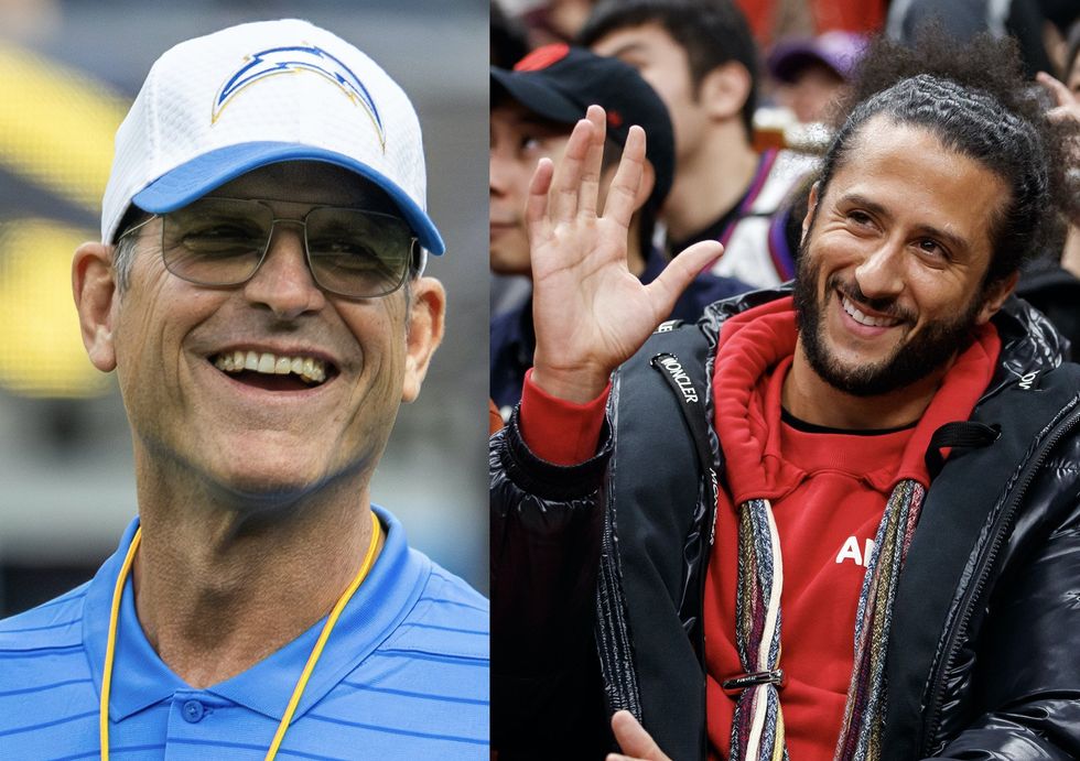 Jim Harbaugh says he asked Colin Kaepernick to join the Los Angeles Chargers as a coach