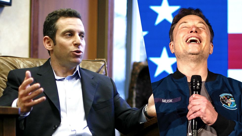 Sam Harris flaunts rapidly progressing case of TDS — and Elon Musk calls him out