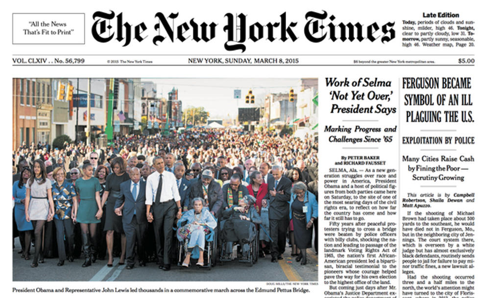 New York Times: 'There Was No Crop' of George W. Bush From Selma Front Page