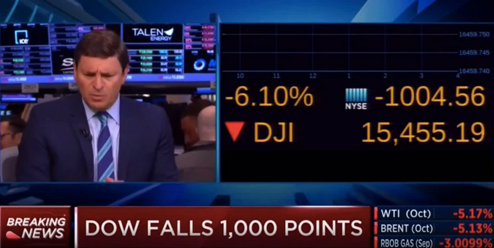 Watch CNBC Anchor’s On-Air Reaction After Dow Drops Whopping 1,000 Points After Opening Bell: ‘Uh, Scary’