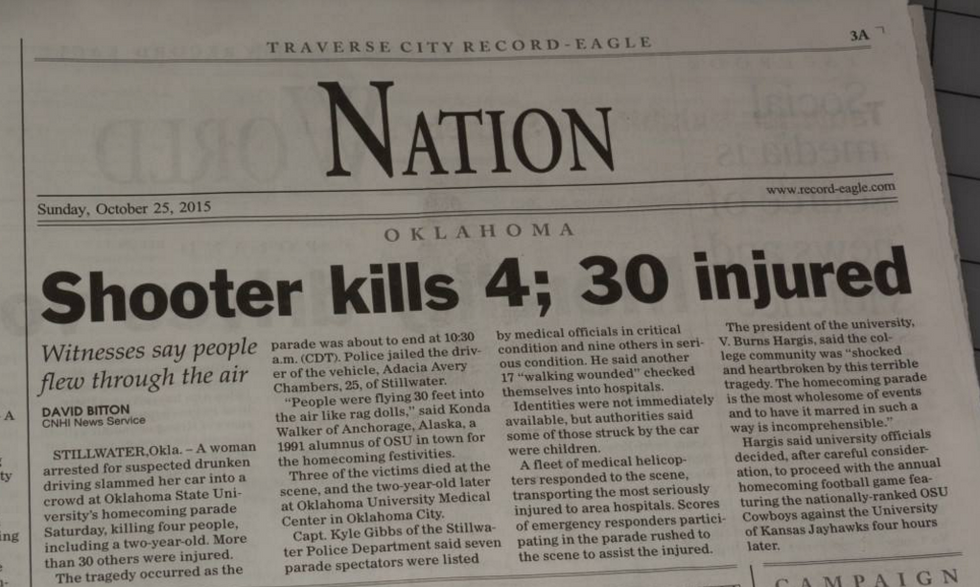 Check Out Newspaper's 'Unbelievable' Front Page Headline Error About 'Shooter' — Then Read the 'Correction' Issued