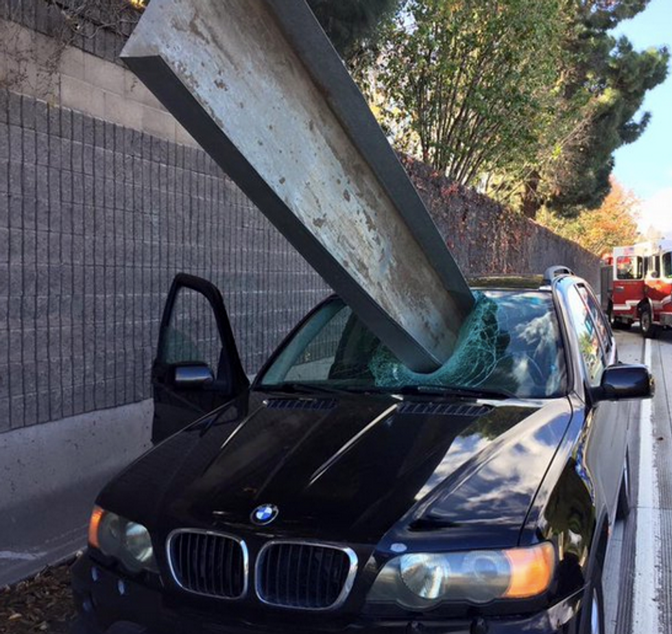 California Driver Narrowly Escapes Death in Harrowing Freak Accident — You'll Have to See His Car to See Why He is So Lucky