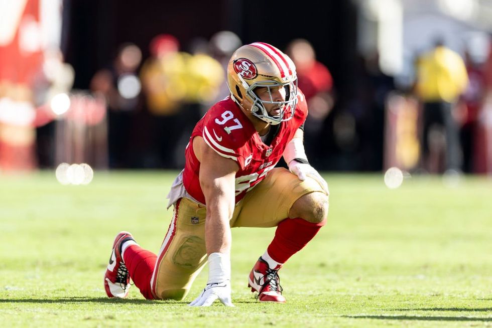 'It's an important time': 49er Nick Bosa crashes postgame interview with MAGA hat