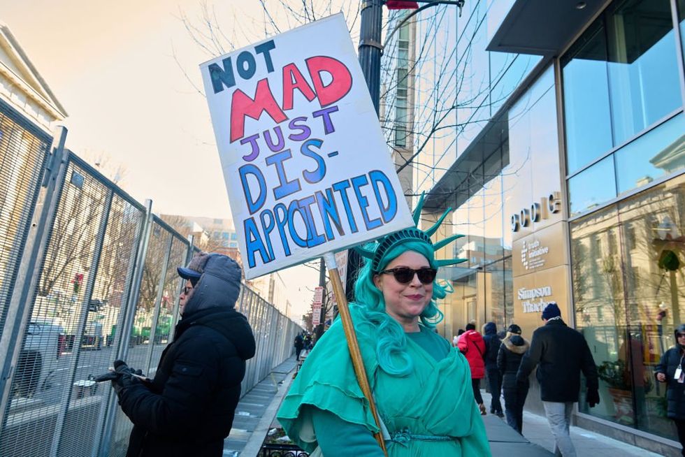 Protesters mellow as the nation welcomes Trump’s sweeping return