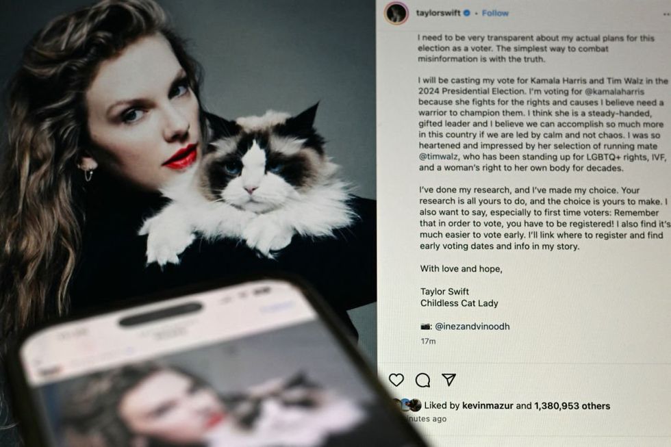 Taylor Swift embraces childless cat-lady status with Kamala pick