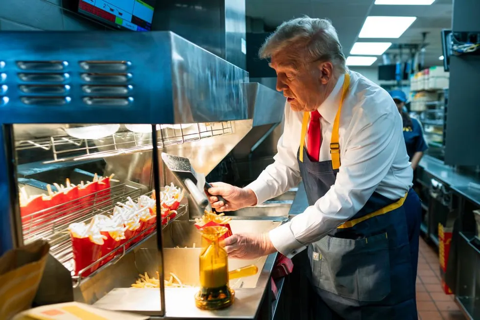 Trump taps into the heart of wholesome Americana working McDonald's drive-thru, serving up fries