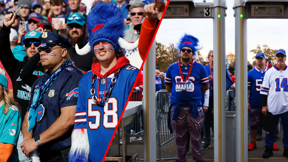 'We're in a free country!' Buffalo Bills fan baffled after security says he can't wear 'Trump 2024' shirt inside stadium